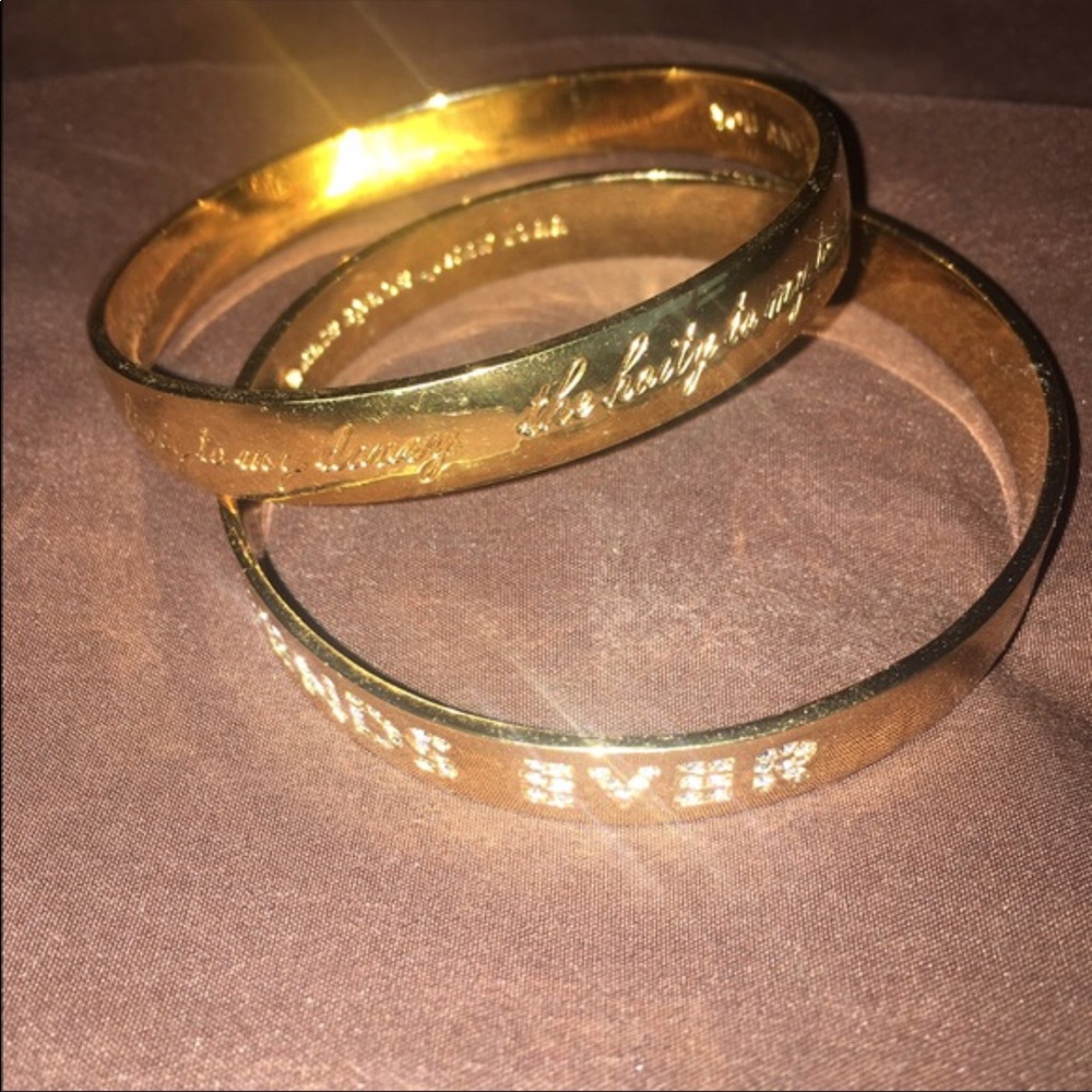 KATE SPADE “You and Me” engraved idiom bangle